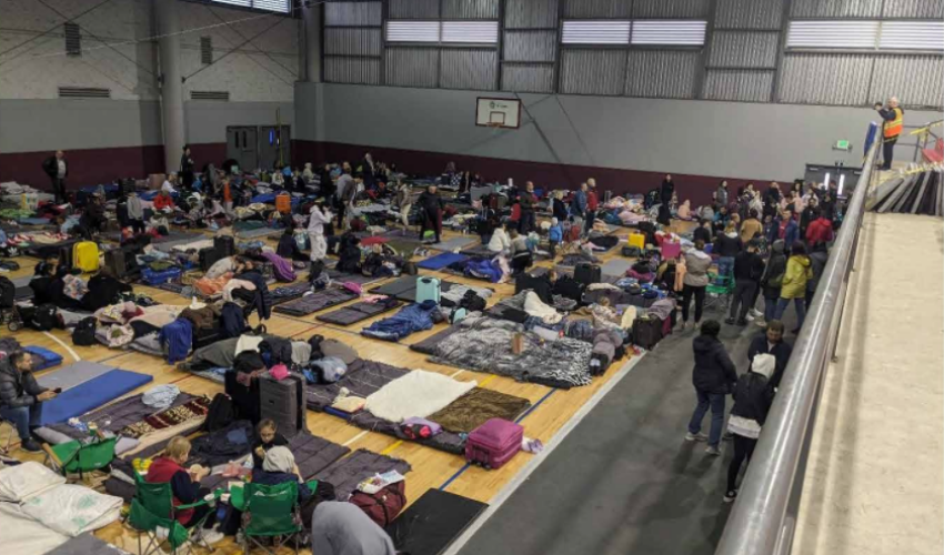 USD Hahn School of Nursing and Health Science faculty and students cared for Ukrainian refugees at the U.S.-Mexico border.