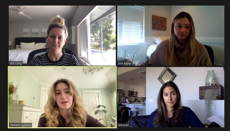 Danielle Agnello '21 sits in on a virtual meeting with the product team at REEF