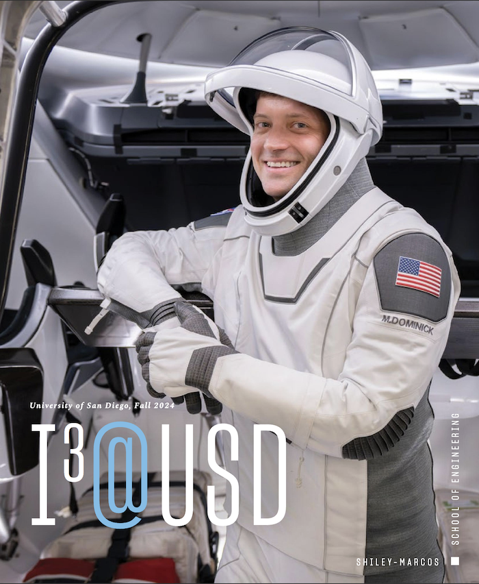 Astronaut Matthew Dominick '05 (EE) featured on the cover of the Fall 2024 I3@USD Magazine. Photo by NASA