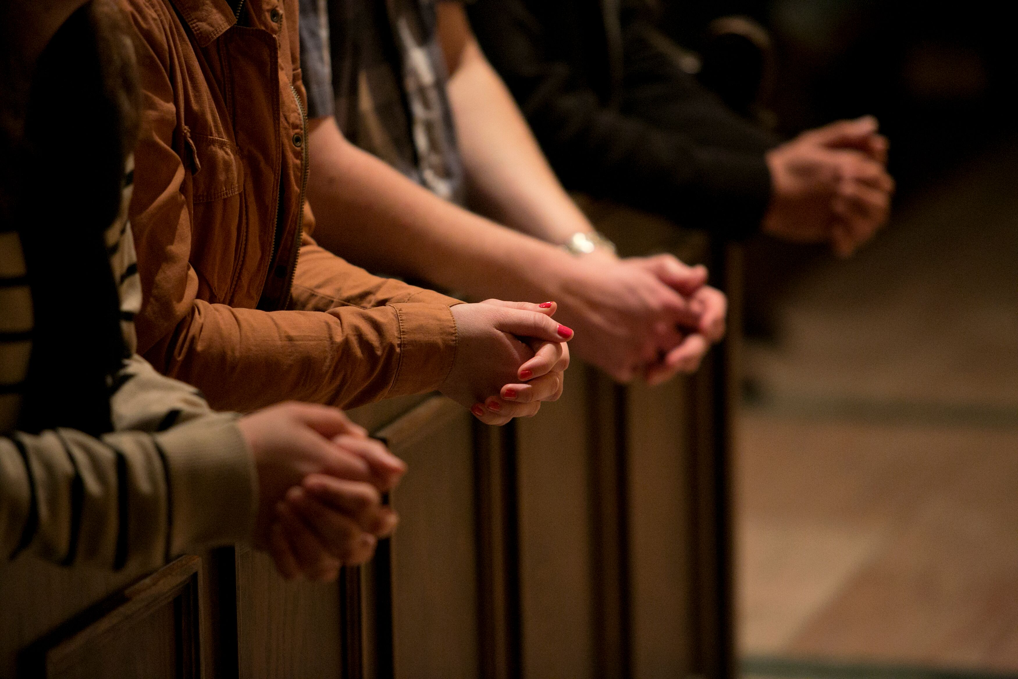 Students Praying on Campus