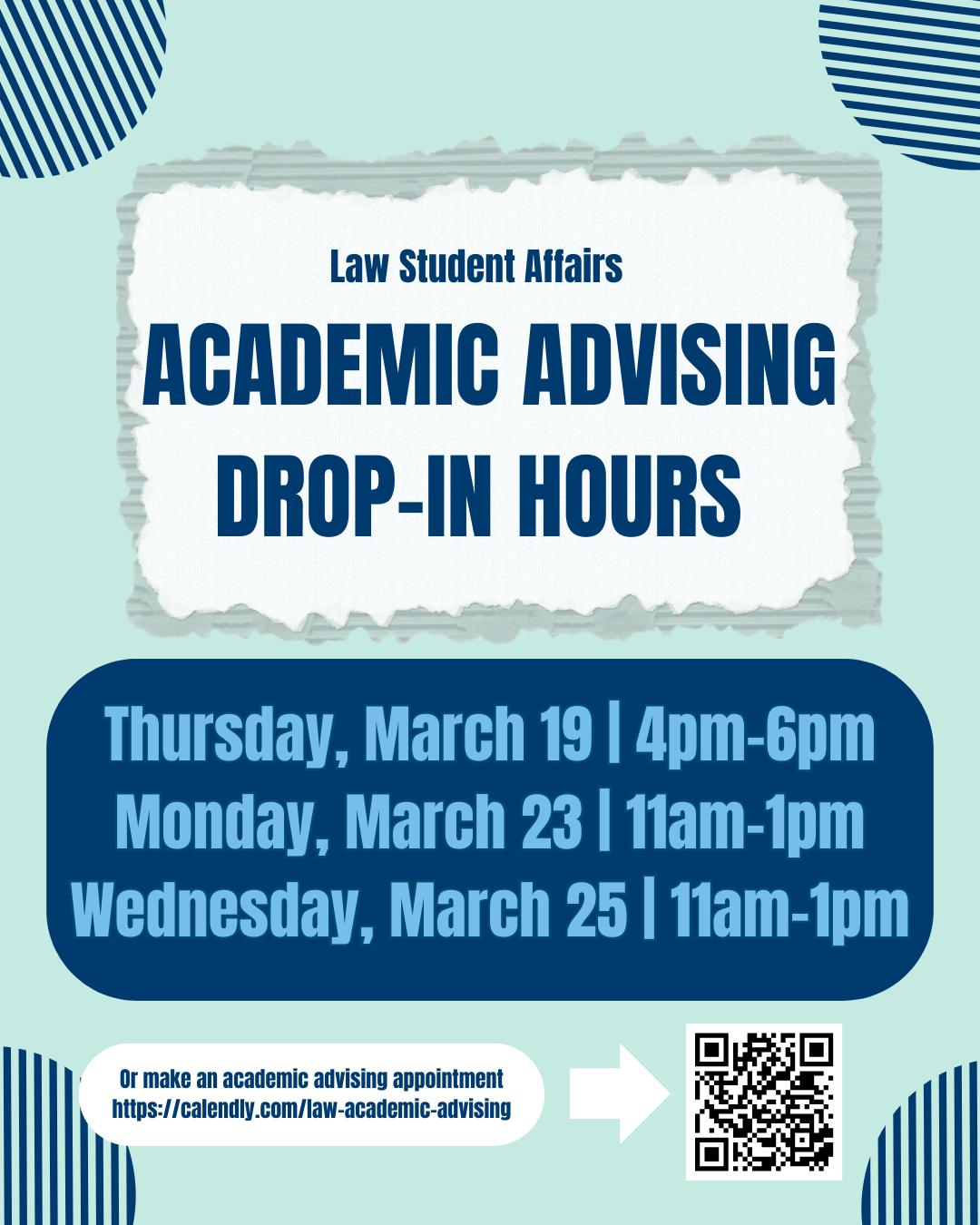Office for Law Student Affairs: Academic Advising Drop-in Hours