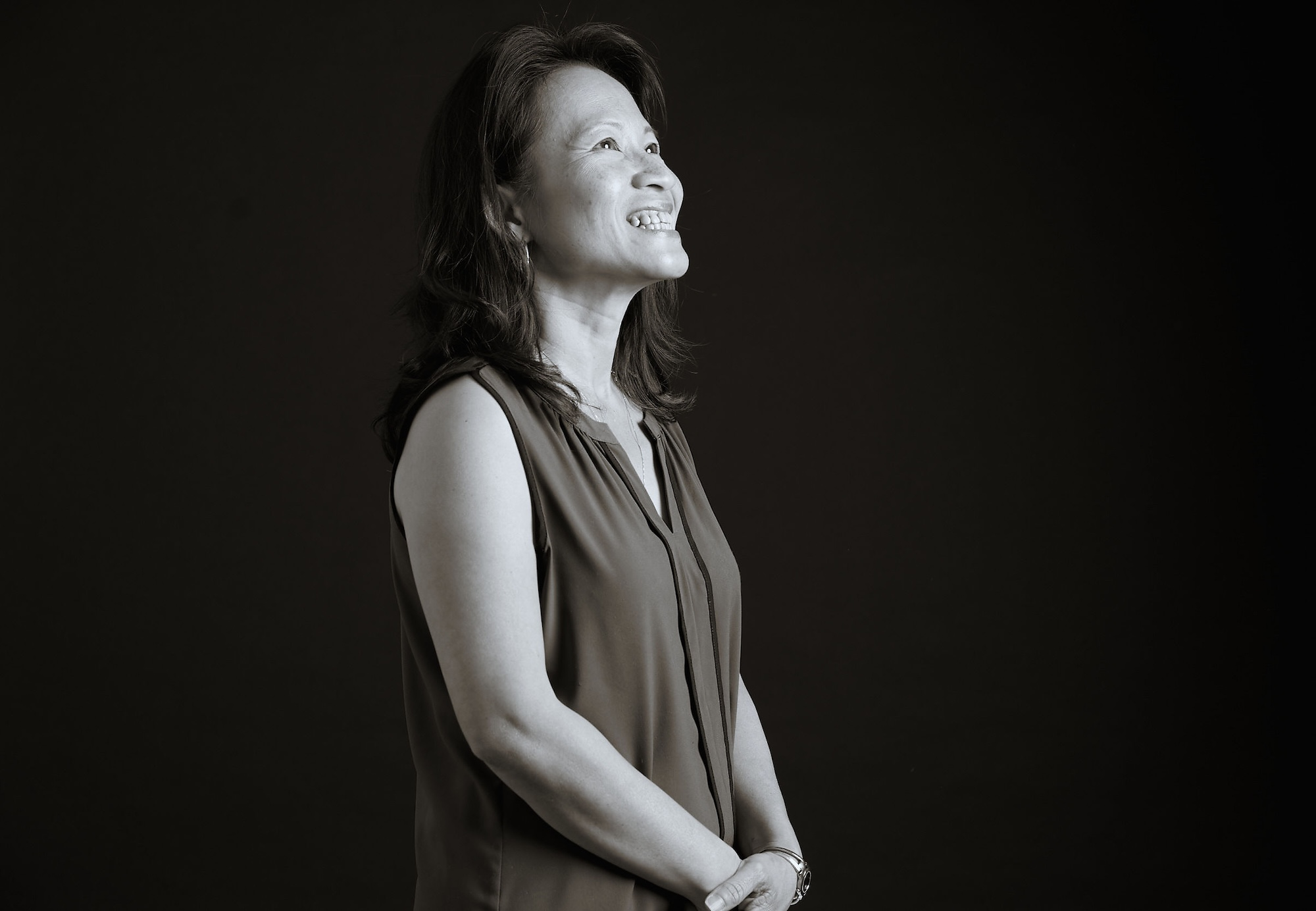 Truc Ngo in black and white film