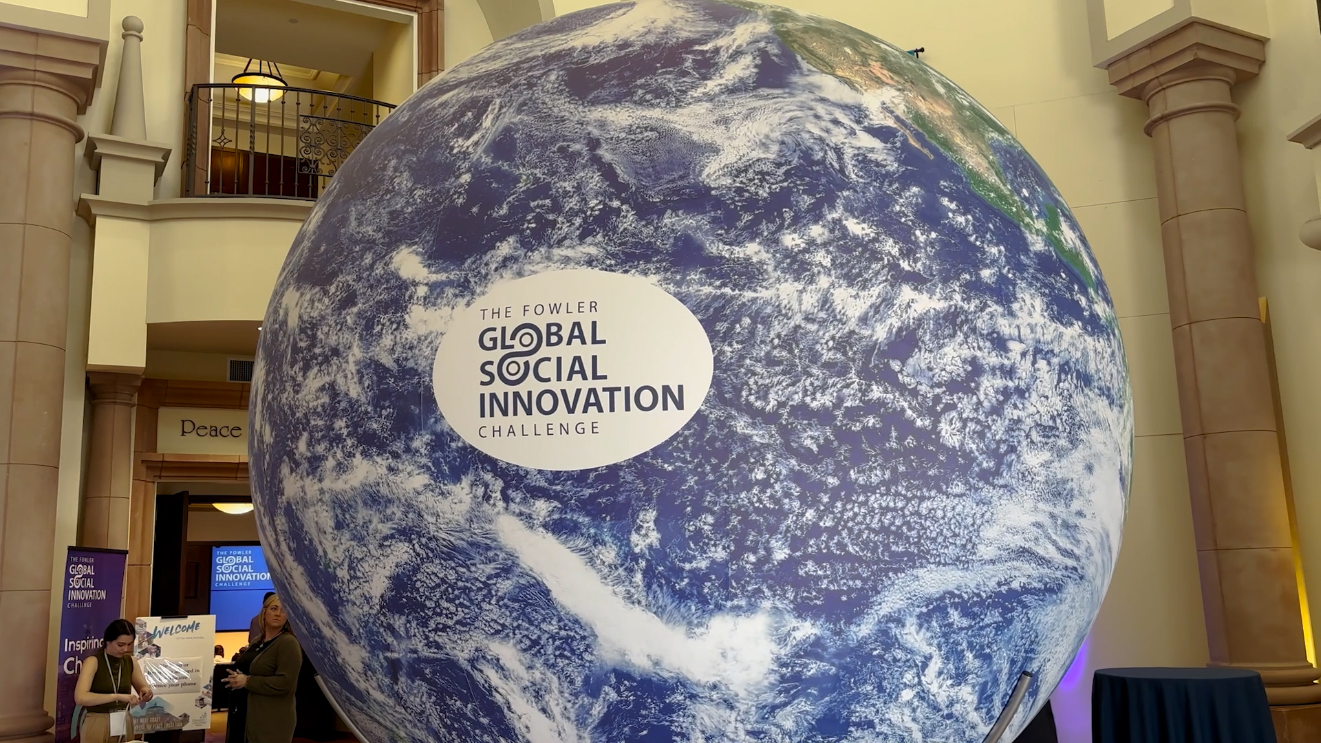 Image of a globe with the Fowler Global Social Innovation Challenge Logo