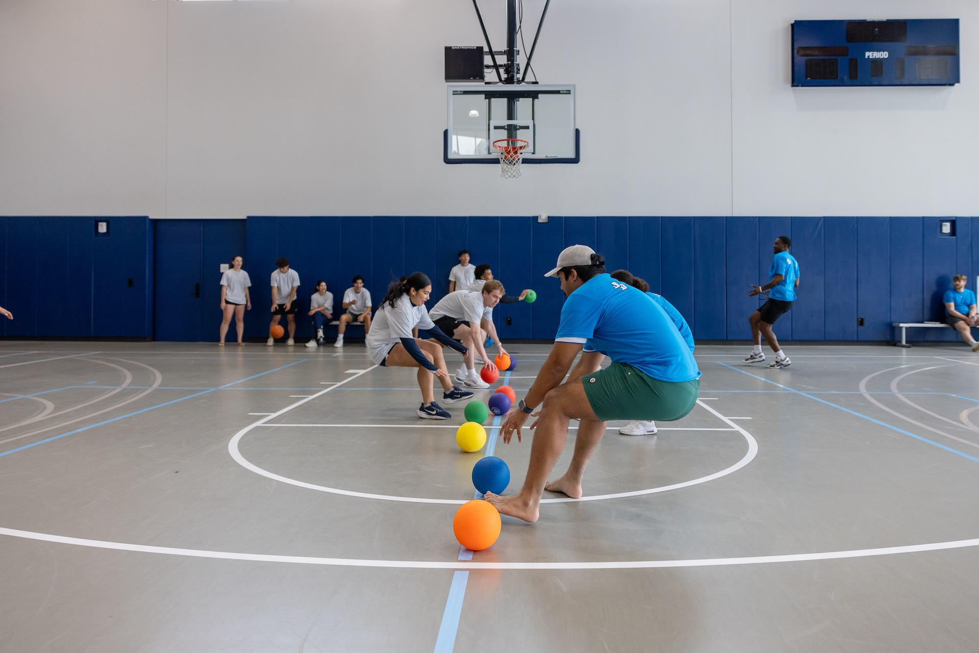 It's on! A dodgeball game gets underway at the Wellness Olympics (Photo: Alé Delgado)