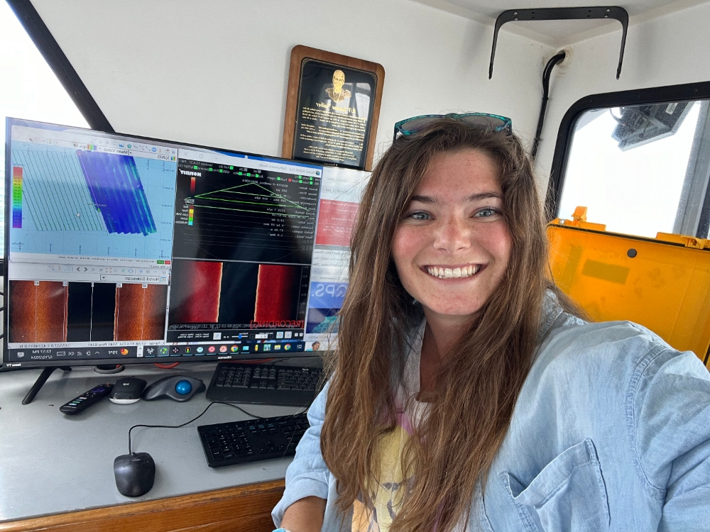 Olivia Hines during her REU data collection project on artificial reefs. 