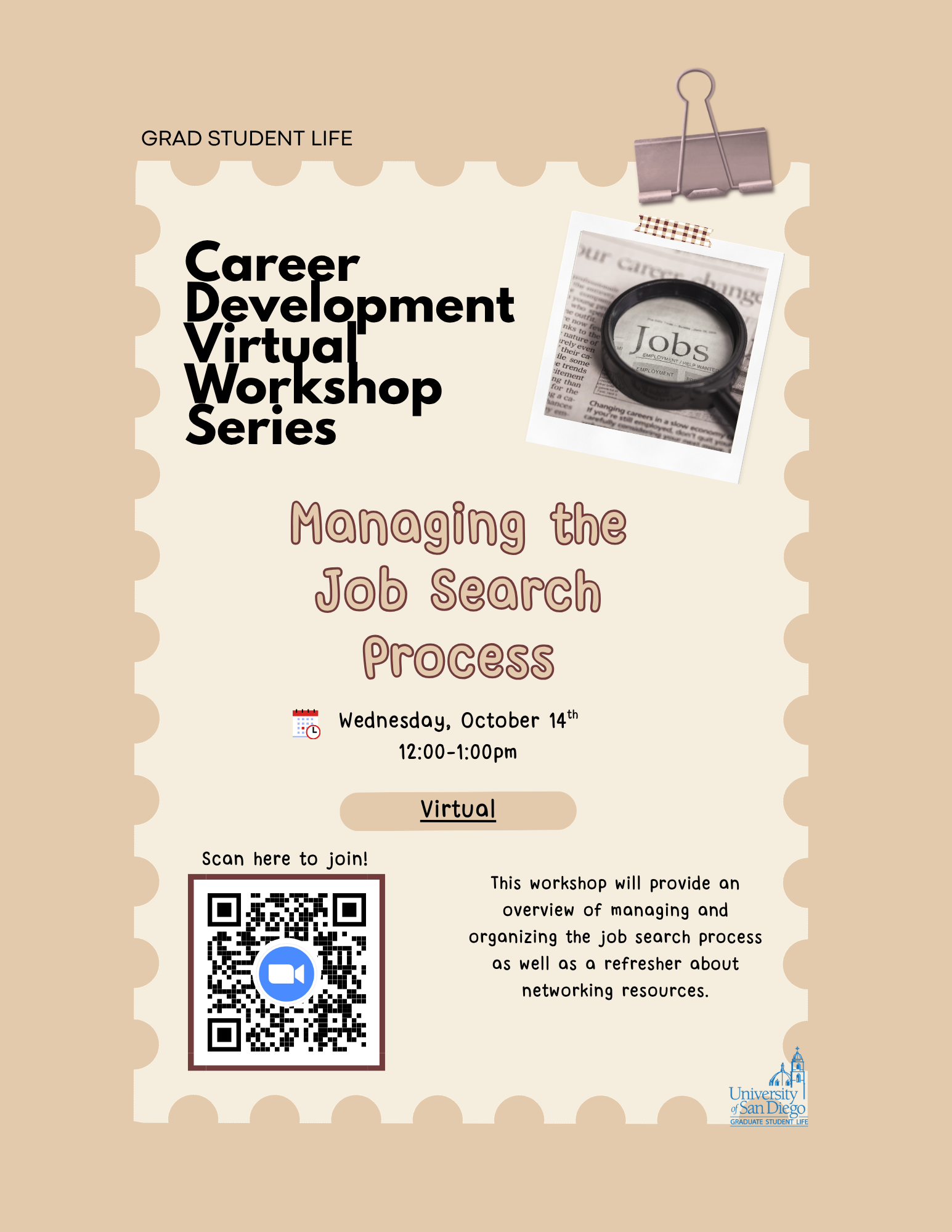 Graduate Student Career Workshop Series: Managing the Job Search Process