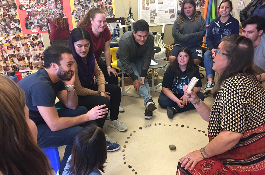 University of San Diego students have experienced teachings about the Kumeyaay through courses in engineering and the sciences, such as in this 2018 photo at the Viejas Education Center.