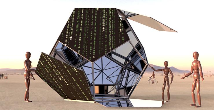 Software prototype of the Unfolding Humanity project that a group, consisting of USD faculty, students and alumni, are building and displaying at Burning Man Aug. 26-Sept 3.
