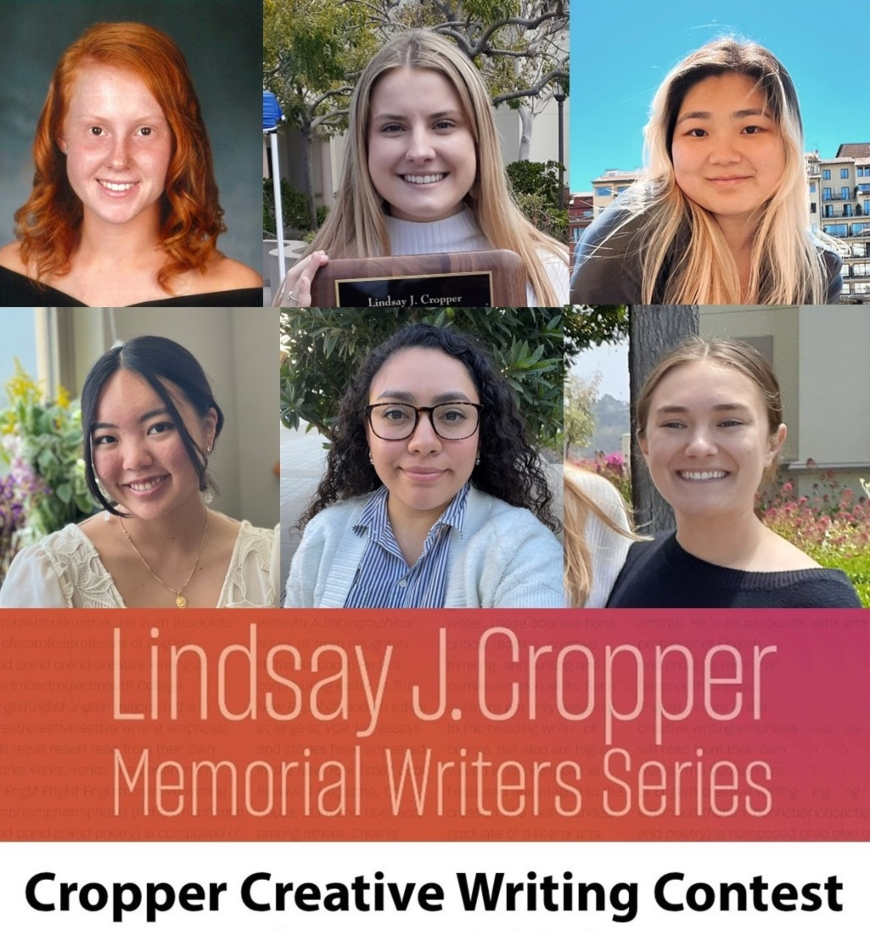 Composite photo of Genevieve Rovetti, Allison Laurenson, Mei Flory, Michelle Nguyen, Marissa Hernandez-Torres, and Anna Valaik; Lindsay J. Cropper Memorial Writers Series, Cropper Creative Writing Contest