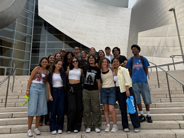 ARCH-330 students standing in front of building in LA.