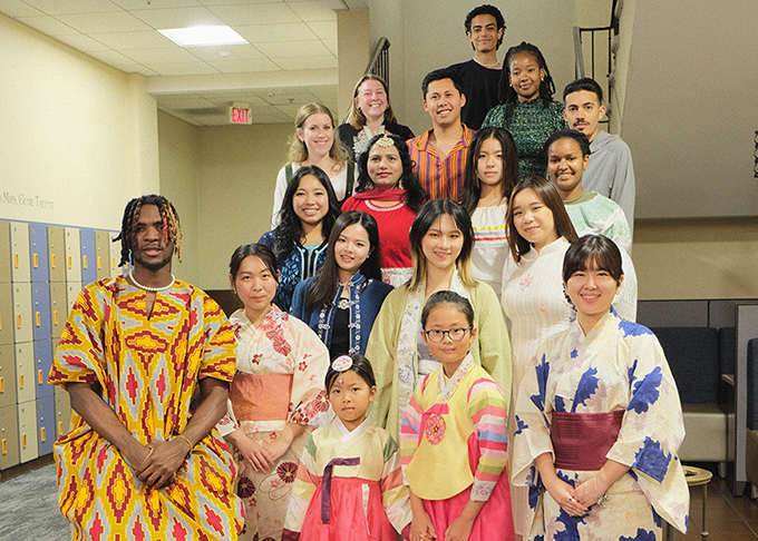 Students at the International Expo & Cultural Fashion Show