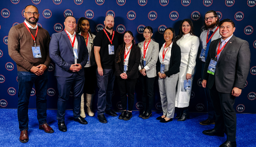 USD's Student Veterans Organization stands together for a photo at the Student Veterans of American National Conference in Colorado Springs, Colorado.
