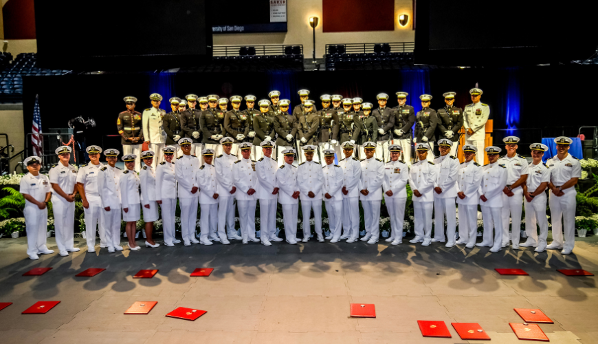 NROTC San Diego commissioned 19 Ensigns and 21 Second Lieutenants on Thursday, May 23 inside the Jenny Craig Pavilion.