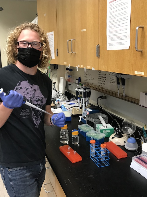Gregor Leech, biophysics student, who helped with Dr. Rae Robertson-Anderson's research