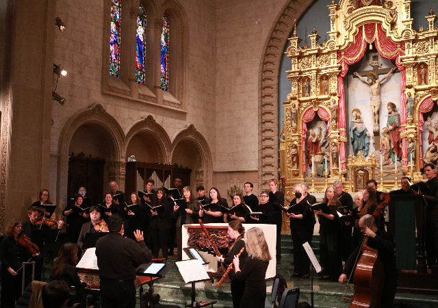 Angelus musicians performing in Founders Chapel in 2025.