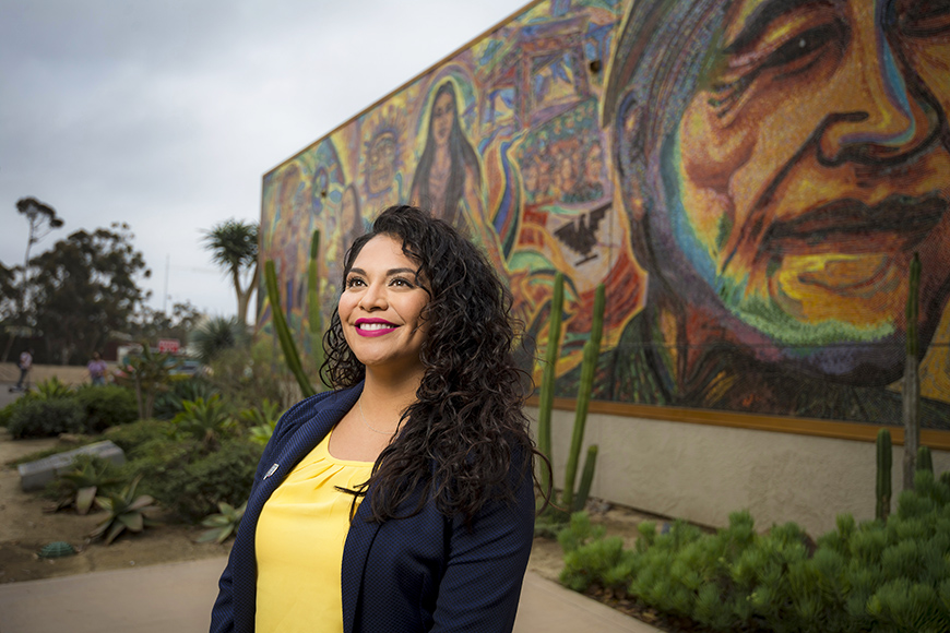 Amanda Corona '18 (MA) was recently named one of 39 fellows of the fourth cohort of the Hispanic Association of Colleges and Universities (HACU) Leadership Academy/La Academia de Liderazgo. (Photo by Erik Jepsen)