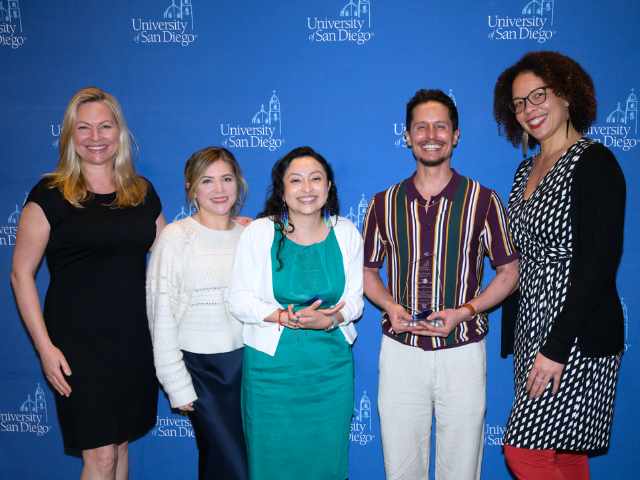 From left to right: Michelle Kennedy; Tanya Aubin; Gaby Ortiz Flores; Greg Prieto; Jillian Tullis